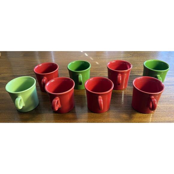 Fiesta Set Of 8 Multicolor Ring Handle Coffee Mugs Fiestaware Cups HLC USA - Picture 5 of 6